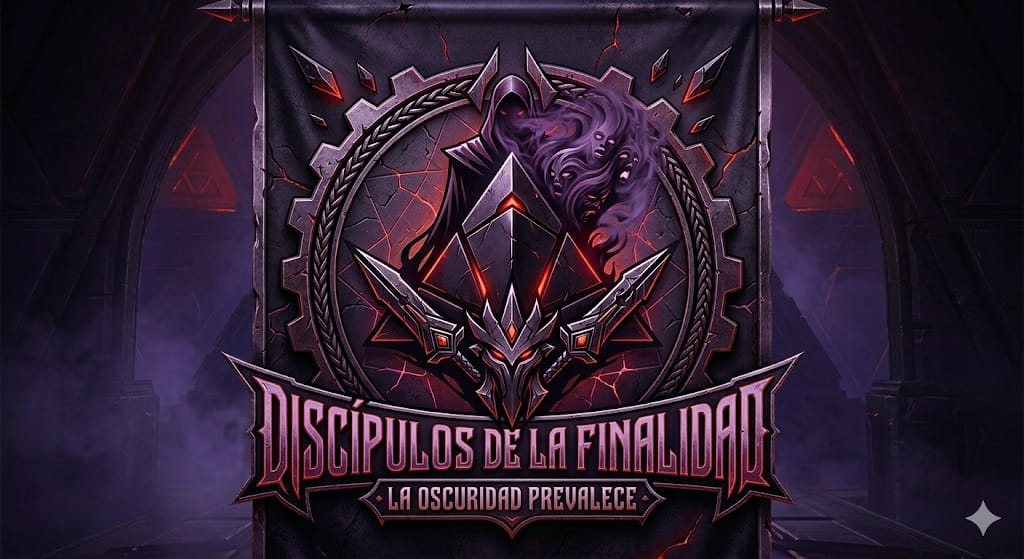 Emblema de Discípulos de la Finalidad — La oscuridad prevalece